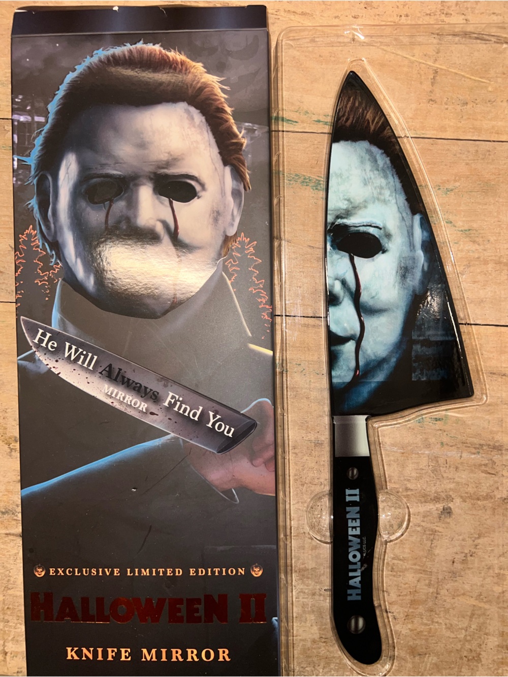 Halloween II Michael Myers Knife Mirror - Blue/Black Graphic